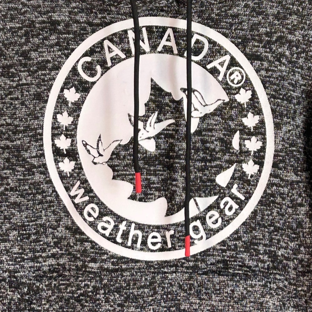 Canada Weather Gear Hoodie Medium Gray Black Speckled Pullover Sweatshirt NWT - Picture 2 of 11